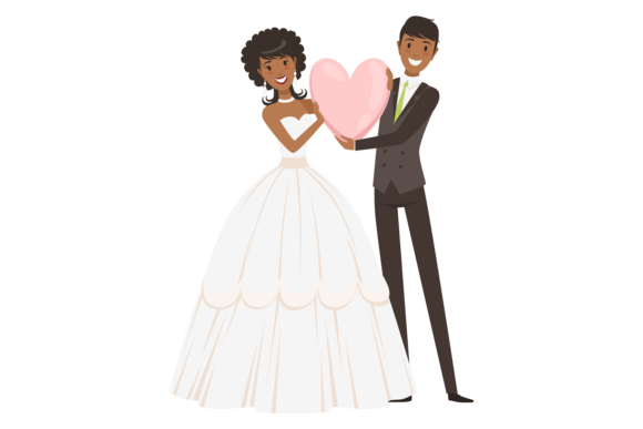 Bride and Groom Hold Heart: Perfect for Wedding Designs
