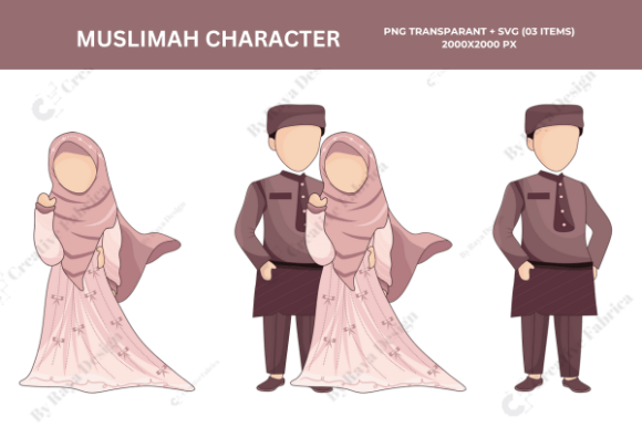 Designing Elegance: The Wedding Character Bundle for Muslim Celebrations