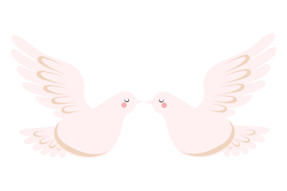 Dove Couple Icon: Romantic Wedding Bird Symbol