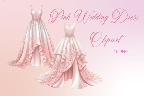 Dreamy Chic Wedding Dress Clipart Bundle: Elevate Your Designs