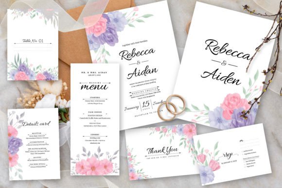 Elegant Floral Wedding Invitation: Watercolor Charm for Your Big Day
