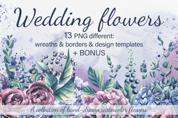Elegant Watercolor Frames for Wedding & Floral Design