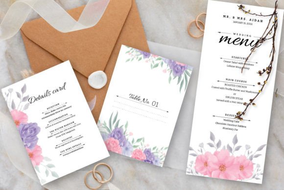 Elegant Wedding Invitation Set: A Designer's Floral Toolkit