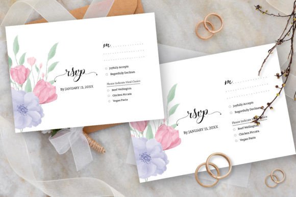 Elegant Wedding Invitation Template: A Designer's Watercolor Asset