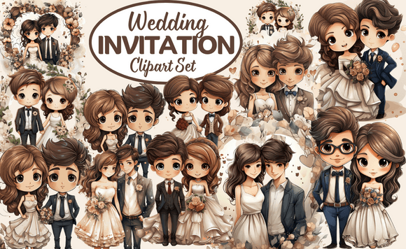 Elevate Your Wedding Stationery with This Clipart Set