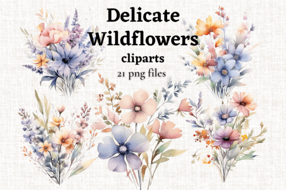 Embrace Organic Elegance with Delicate Wedding Wild Flowers Cliparts