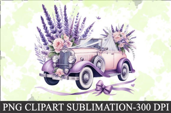 Lavender Wedding Car Clipart: A Touch of Elegance
