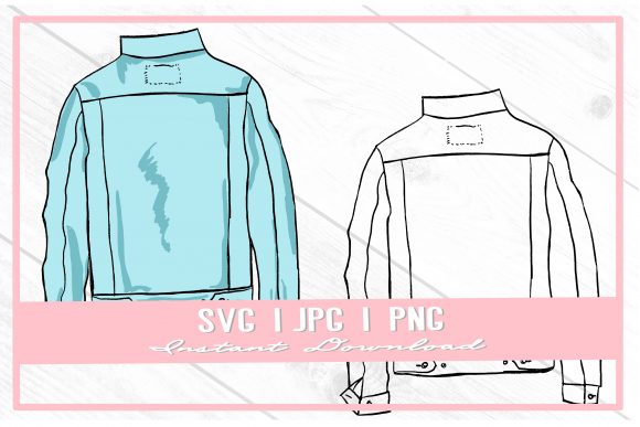 Retro Denim Jean Jacket Doodle Wedding: A Charming Design Asset