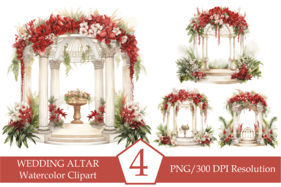 Watercolor Wedding Arch, Wedding Altar: The Versatile Sublimation Bundle