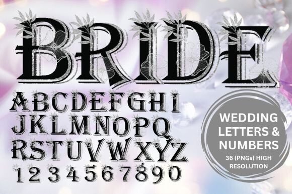 Wedding Alphabet Letters and Numbers: A Practical Design Asset
