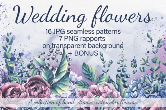 Wedding Flowers Watercolor Patterns: Your Go-To Design Kit