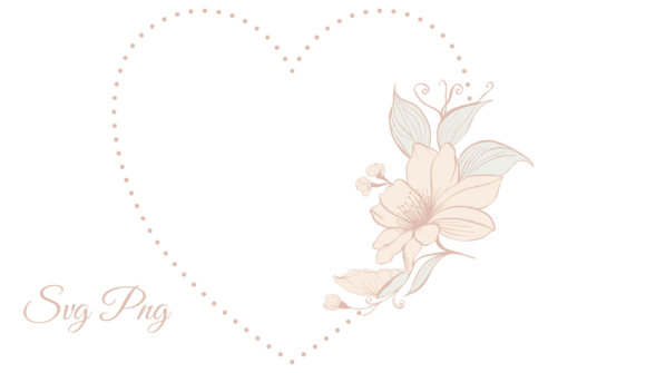 Wedding Frame Flower Heart: A Floral SVG & PNG Design