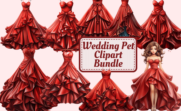 Wedding Pet Clipart Bundle: Designs for Furry Wedding Party Members