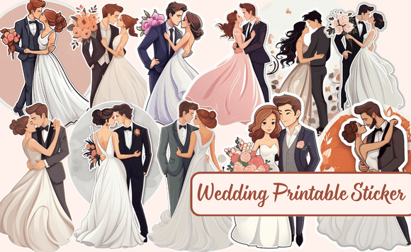 Wedding Printable Sticker Bundle: Your Design Toolkit