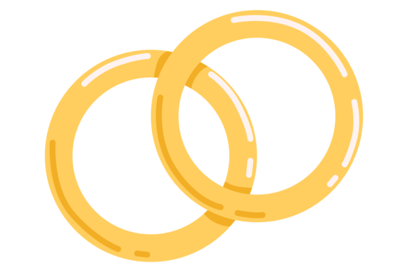 Wedding Rings Crossed Icon: Marriage Col for Designers